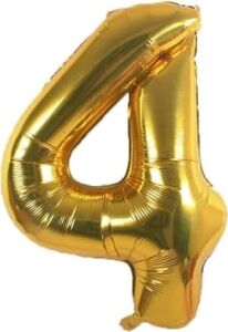 Folyo 4 Rakam Balon, Altın Sarısı