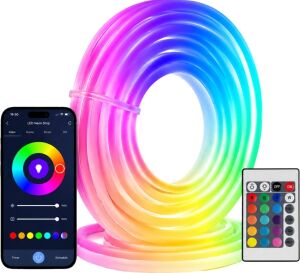Uygulama Kontrollü Rgb Neon LED Şerit Işık 16 Milyon Renk Destekli