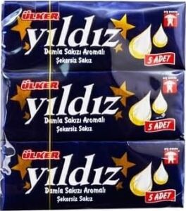 Yıldız Damla Sakızı Aromalı Şekersiz Stick, 7 Gr, 3'lü Paket