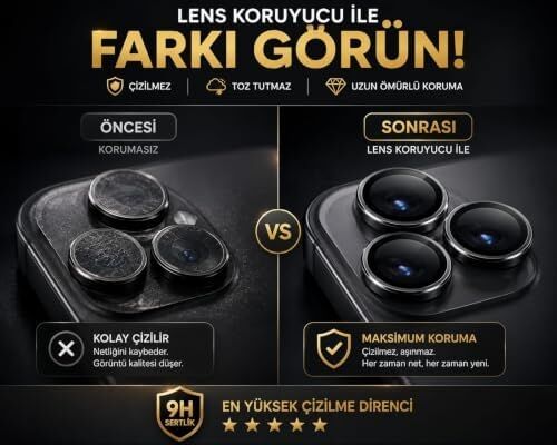 Fixmaster iphone 17 Air Uyumlu (Pamuk Beyazı) Kamera Lens Koruyucu, Kolay Kurulum, Alüminyum Alaşımlı Çerçeve, Darbelere ve Çizilmelere Karşı Yüksek Dayanıklı Temperli Cam