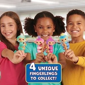 Fingerlings 2023 Yeni Interaktif Bebek Maymun Dokunmaya Tepki Veriyor - 70+ Sesler ve Tepkiler - Ava (Teal)