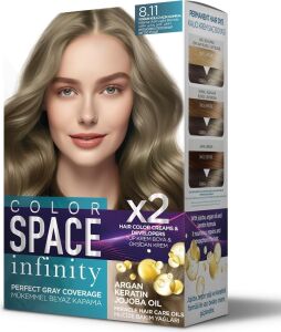 Space Infınıty Set Saç Boyası 8.11 Yoğun Küllü Açık Kumral