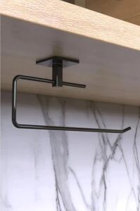 Rulo Havluluk Peçetelik, Yapışkanlı, Pratik Banyo Askısı, Kağıt Rulo Havluluk, Siyah