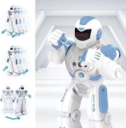 Oyuncak Uzaktan Kumandalı ve El Sensörlü Şarjlı LED Işık Moonwalk Yürüyen Akıllı Robot 19 Fonksiyonlu Robot