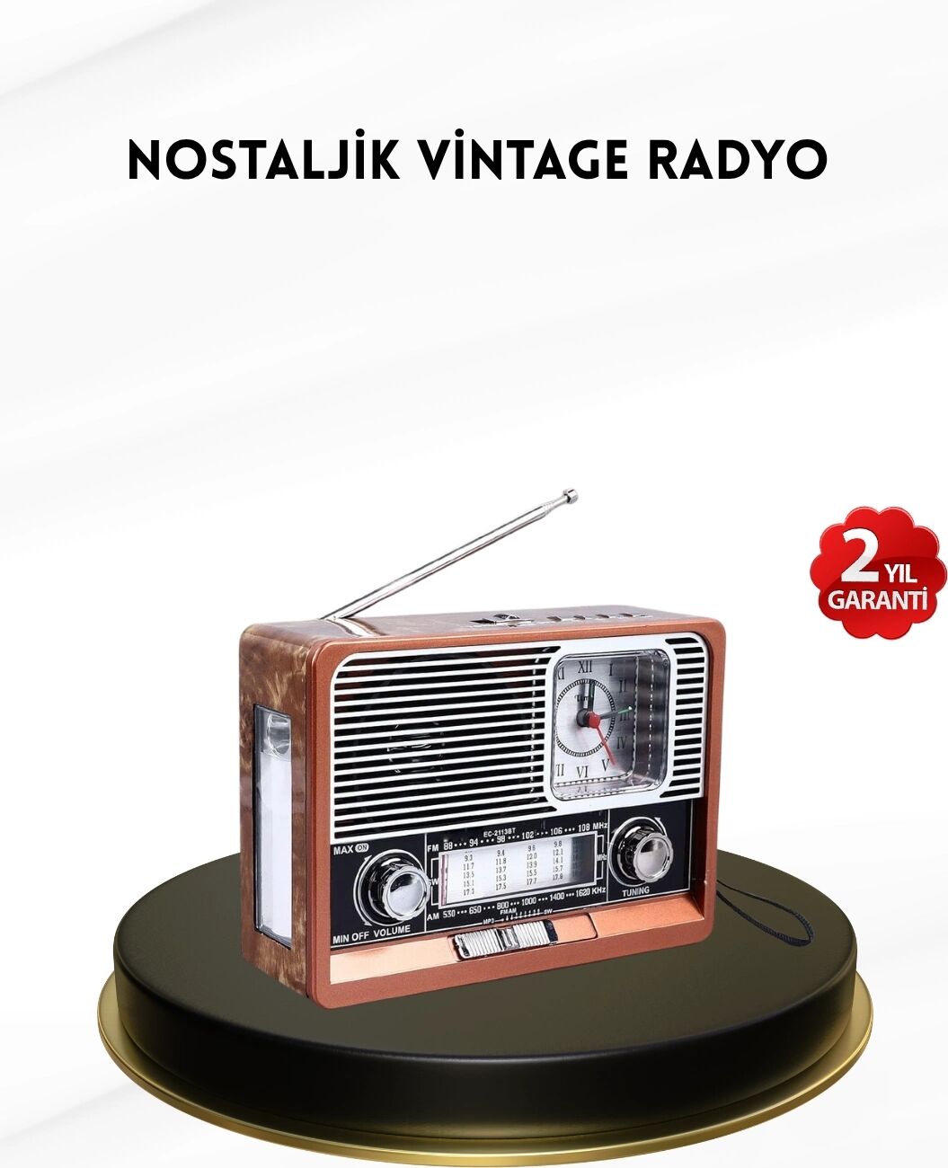 Nostaljik Radyo – Şık Dekoratif Tasarım ve Güvenli 2 Yıl Garanti