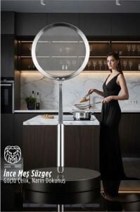 Giulia Serie  Lüks Ince Meş Süzgeç - 34 cm Profesyonel Mutfak Imzası 304 Paslanmaz Çelik 722909