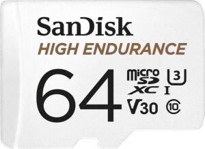 Endurance Microsdxc Hafıza Kartı 64 GB + Adaptör (Camları ve Özel Güvenlik Kameraları Için, 100 Mb/s Okuma, Full Hd ve 4K Videolar Için V30)