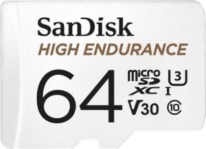 Endurance Microsdxc Hafıza Kartı 64 GB + Adaptör (Camları ve Özel Güvenlik Kameraları Için, 100 Mb/s Okuma, Full Hd ve 4K Videolar Için V30)