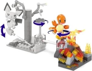Brands Pokemon Action Figure Yapı Oyuncakları, Charmander'ın Ateş Tipi Spin, 81 Parça, 1 Yapılabilir Karakter ve Dönüş Hareketi, Çocuklar Için