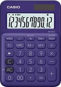 MS-20UC-PL-N-DC Casio Mini Masa Hesap Makinesi, Mor