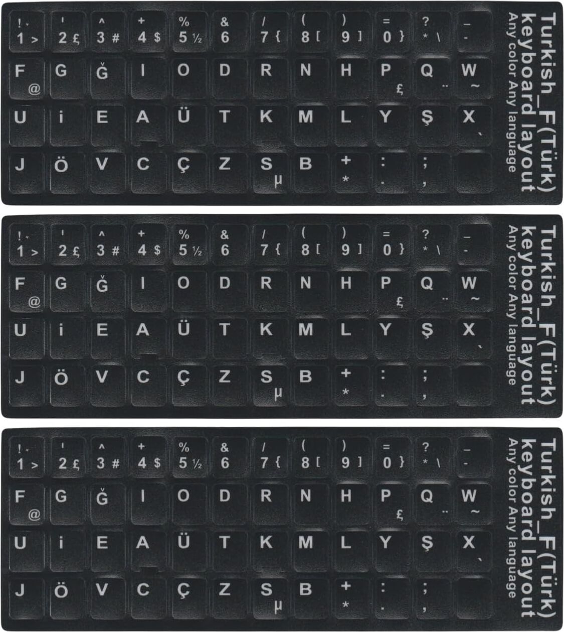 Mn6 MF01 F Klavye Sticker/3 Adet-Laptop Pc Uymlu-Silinmez/türkçe F Klavye Sticker (3)