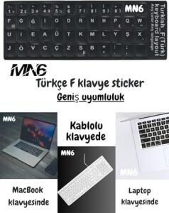 Mn6 MF01 F Klavye Sticker/3 Adet-Laptop Pc Uymlu-Silinmez/türkçe F Klavye Sticker (3)