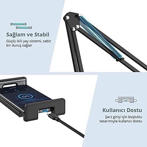Uzun Kollu Ayarlanabilir Masaüstü Tablet ve Telefon Tutucu