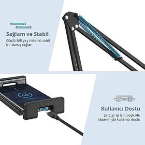 Uzun Kollu Ayarlanabilir Masaüstü Tablet ve Telefon Tutucu