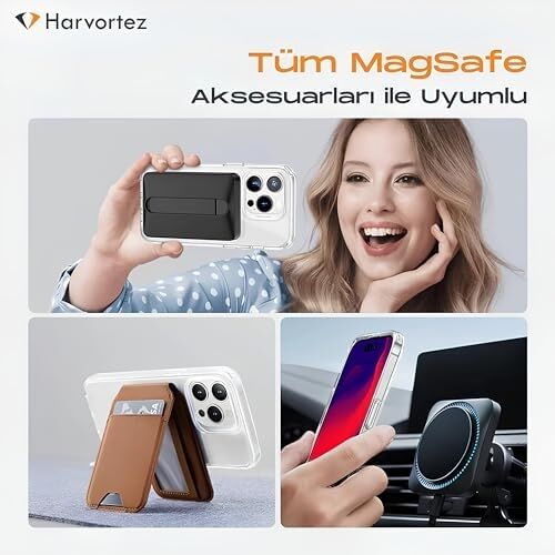 Apple iPhone 14 Pro Max Kılıf 6.7'' Magsafe ile Uyumlu, Ultra Berrak , Kamera Yüzey Korumalı Cep Telefon Kılıfı, Yastıklı Köşe Korumalı Kapak, Ekstra Tuşlar, Phone Case - Şeffaf