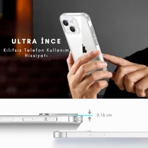 Udilla iPhone 11 Pro Max ile Uyumlu Şeffaf ve Sararmaya Dayanıklı Silikon Kılıf, Extra Ince ve Yumuşak Model (Iphone 11 Pro Max)
