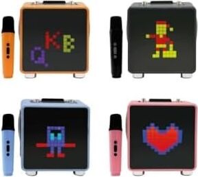 15W 11X11 Piksel LED Ekranlı Karaoke Bluetooth Hoparlör Mavi BTS-270