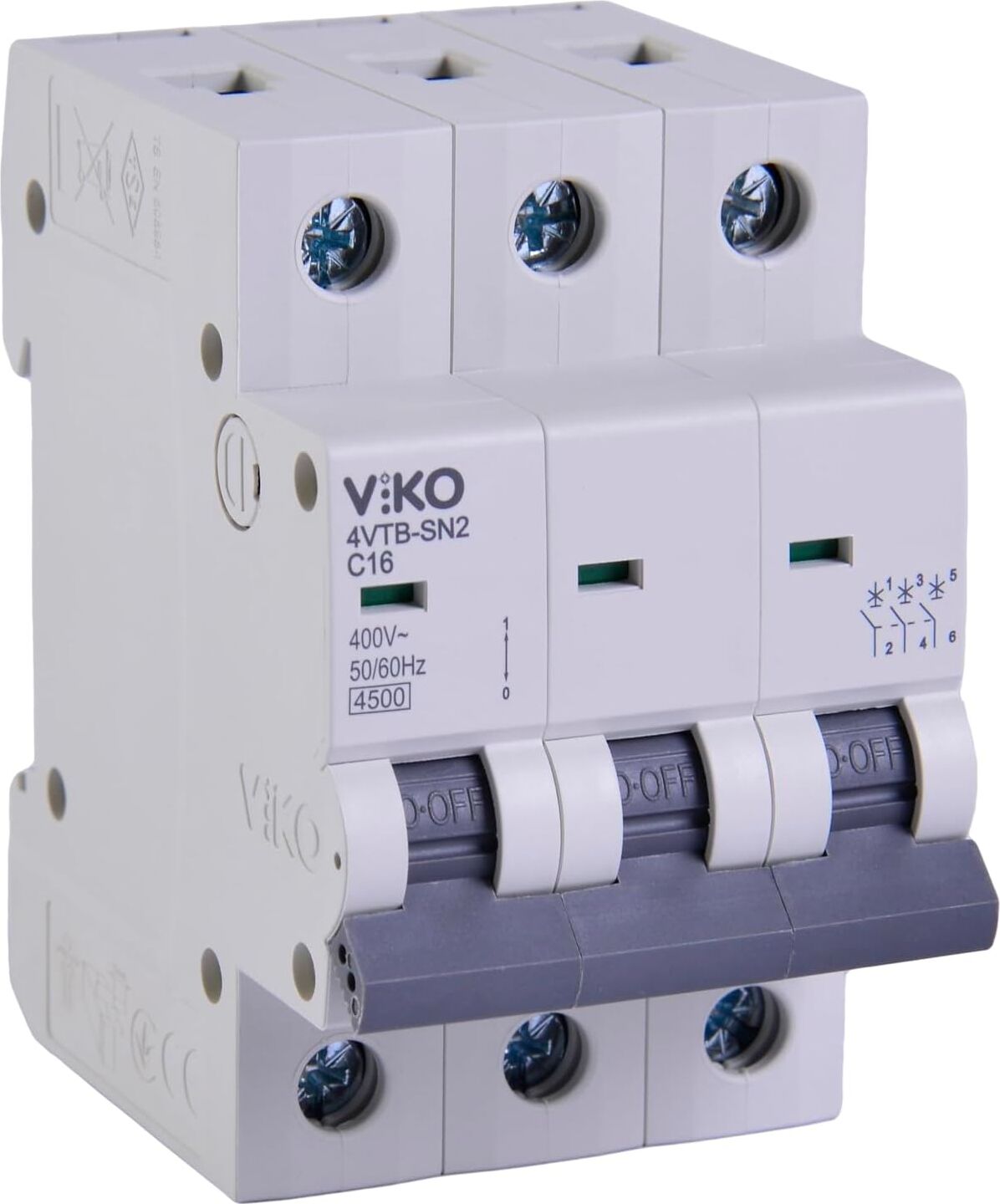 4VTB-3C16 Otomatik Sigorta 4,5ka C Tipi 3 Kutup 16A