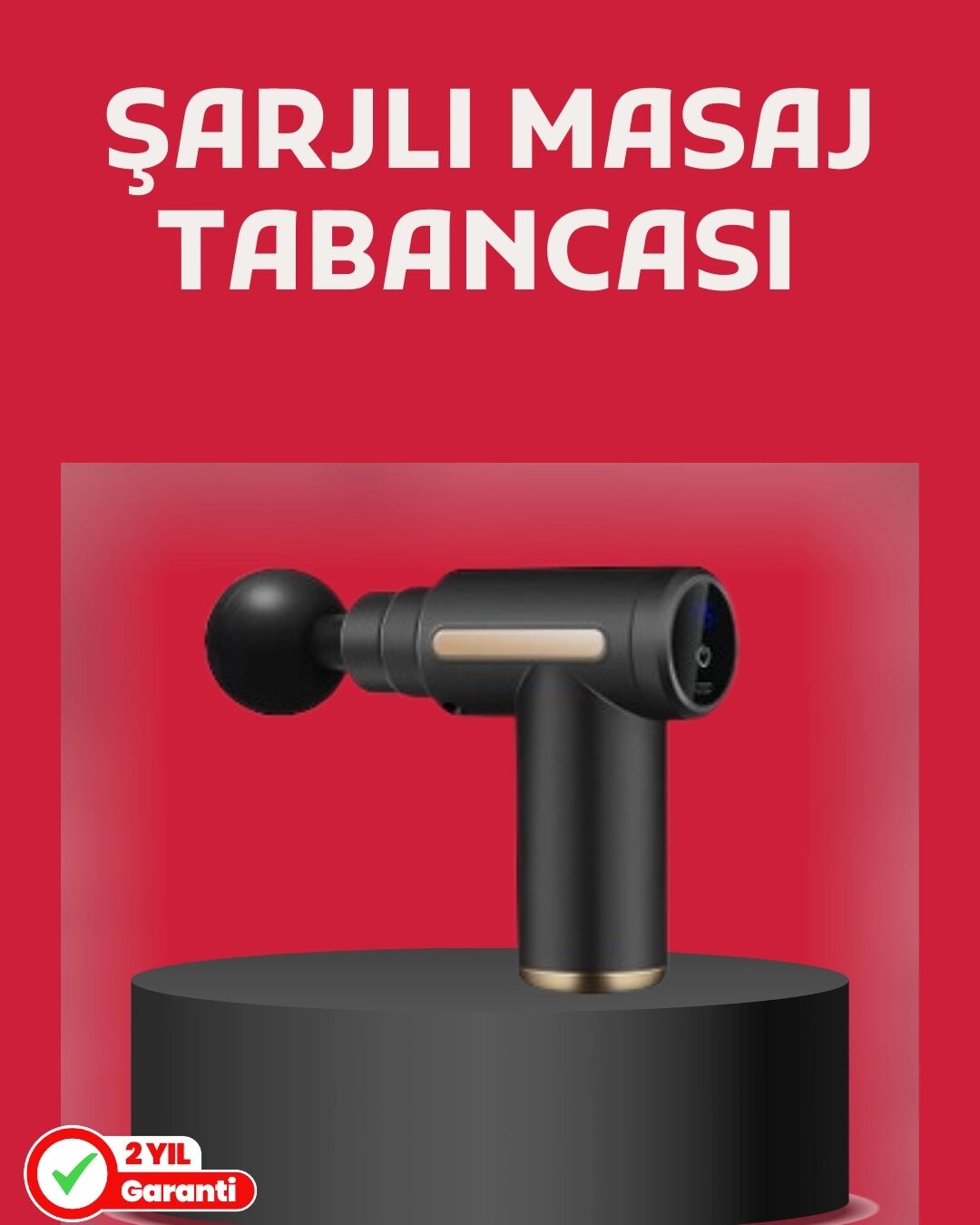 Derin Doku Masaj Tabancası 4 Başlık 6 Kademeli Sessiz Güç Şarjlı Kas Gevşetici