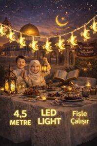 4,5 Metre 3 Yıldız 1 Pilli LED Işık, Şerit LED Sarı Işıklar Peri Işıkları Aydınlatmalı Şerit LED LED Işık Şerit LED Işık 3 Yıldız 1 Ay
