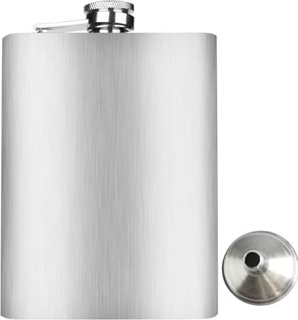 Perlotus 8 Oz 235 cc Paslanmaz Çelik Cep Matarası Taşınabilir Içecek Saklama Kabı(Huni Dahil)