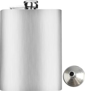 Perlotus 8 Oz 235 cc Paslanmaz Çelik Cep Matarası Taşınabilir Içecek Saklama Kabı(Huni Dahil)