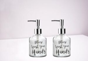 Banyo Seti Cam Sıvı Sabunluk 2 Adet,yazılı Model 300ML 7,6X15,5CM