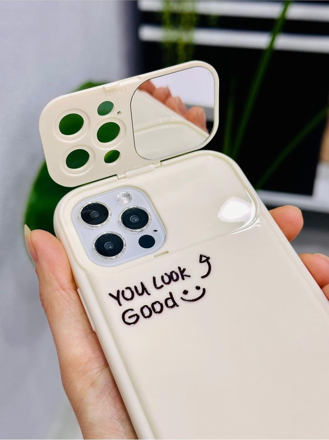 Iphone 12 Pro ile Uyumlu Aynalı Darbe Önleyici Kamera Korumalı Silikon Kılıf