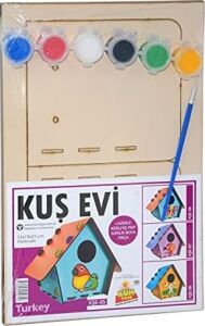 Redka Kumtoys Kuş Evi Ahşap Kuş Evi Ahşap Maket Boyama