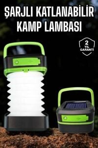 LED Lamba Kamp Lambası Hafif Taşınabilir Şarj Süreli Akordeon El Fenerli