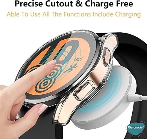 Galaxy Watch 6 40MM Için Kılıf Ekranı Tam Kaplayan 360 Full Round Soft Silicone Şeffaf [galaxy Watch 6 40MM ile Uyumlu Kılıf - Şeffaf]