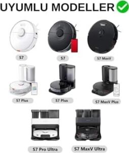 Siyah Roborock ile Uyumlu S7 S7 Max S7 Ultra T7 T7S Ana Fırça,hepa Filtre,yan Fırça Set-7 Parça
