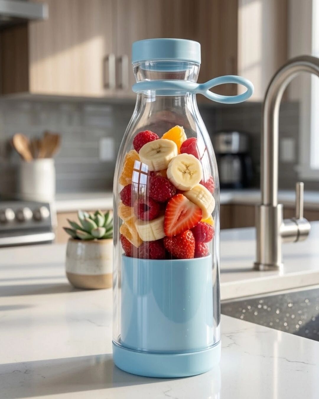 Mini Blender USB Şarjlı 380 ml Smoothie Hazırlayıcı Hafif ve Pratik Tasarım