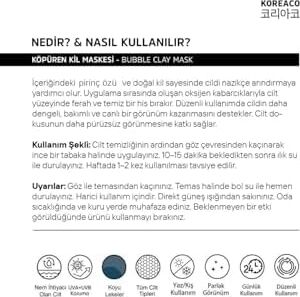 Pirinç Özlü Mucize Bubble Clay Yüz Maskesi | Beyazlatıcı Aydınlatıcı Köpüren Yüz Maskesi | Besleyici | 100 ml