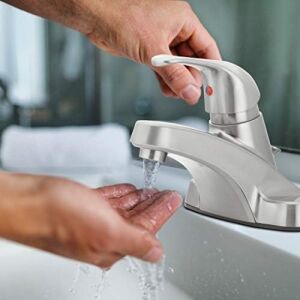 Aqua Vista 30-B410-AV-BN Watersense Sertifikalı Banyo Lavabo Bataryası, Fırçalanmış Nikel Tek Kulp