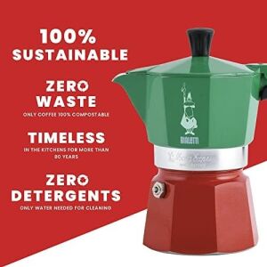 - Moka Express Italia: 3 Cups Ocak Üstü Espresso Pişirici - 130ML - Karma Renk - Alüminyum Gövde - Patentli Güvenlik Valfi - Tüm Ocak Türleri Için Uygundur (Indüksiyon Hariç)