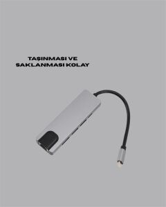 4K HDMI Çıkışlı, Gigabit Ethernet'li Usb‑c Çoklu Port Hub
