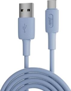 12W Usb-A To Type-C Silikon Hızlı Şarj ve Data Kablosu Mavi 1 Metre