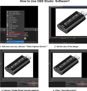 Ses Video Yakalama Kartı 1080P 30FPS HDMI USB Yakalama Kartları Dslr Video Kamera Oyun - Canlı Akış - Video Konferans - Öğretim Için Aksiyon Kamerası ile Kayıt