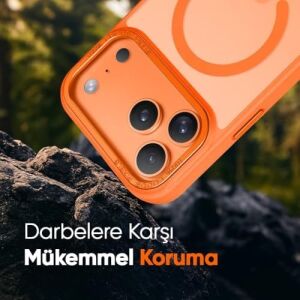 iPhone 17 Pro Max Için Magsafe ile Uyumlu Arkası Mat Silikon Kılıf Metal Lens Çerçeveli ve Metal Tuş Takımlı Ultra Güçlü Koruma Kılıf (17 Pro Max)