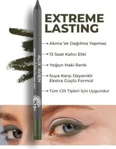 Uzun Süre Kalıcı Suya Dayanıklı Akma, Dağılma Yapmayan Yeşil Göz Kalemi - Extreme Khaki