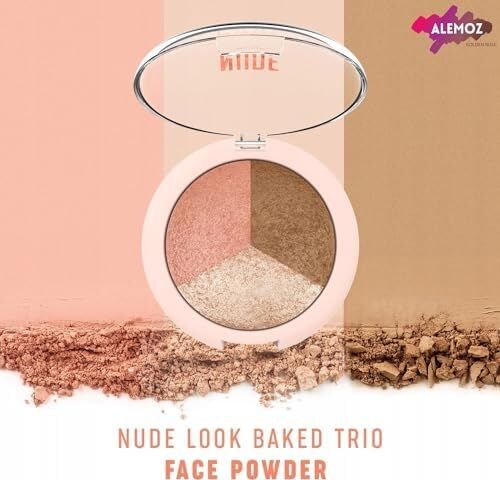 Nude Look Baked Trio Face Powder - Fırınlanmış 3'lü Allık, Bronzer ve Aydınlatıcı Paleti