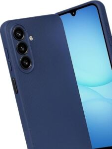 Galaxy A17 5g ile Uyumlu Kılıf Deri Görünümlü Thermax Silikon Kılıf Kamera Korumalı Kompakt Tasarım Galaxy A17 5g Için Deri Görünüm Kapak (Lacivert, Galaxy A17 5g)