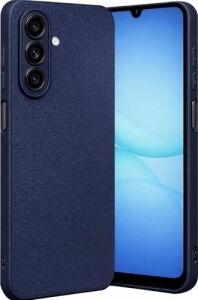 Galaxy A17 5g ile Uyumlu Kılıf Deri Görünümlü Thermax Silikon Kılıf Kamera Korumalı Kompakt Tasarım Galaxy A17 5g Için Deri Görünüm Kapak (Lacivert, Galaxy A17 5g)