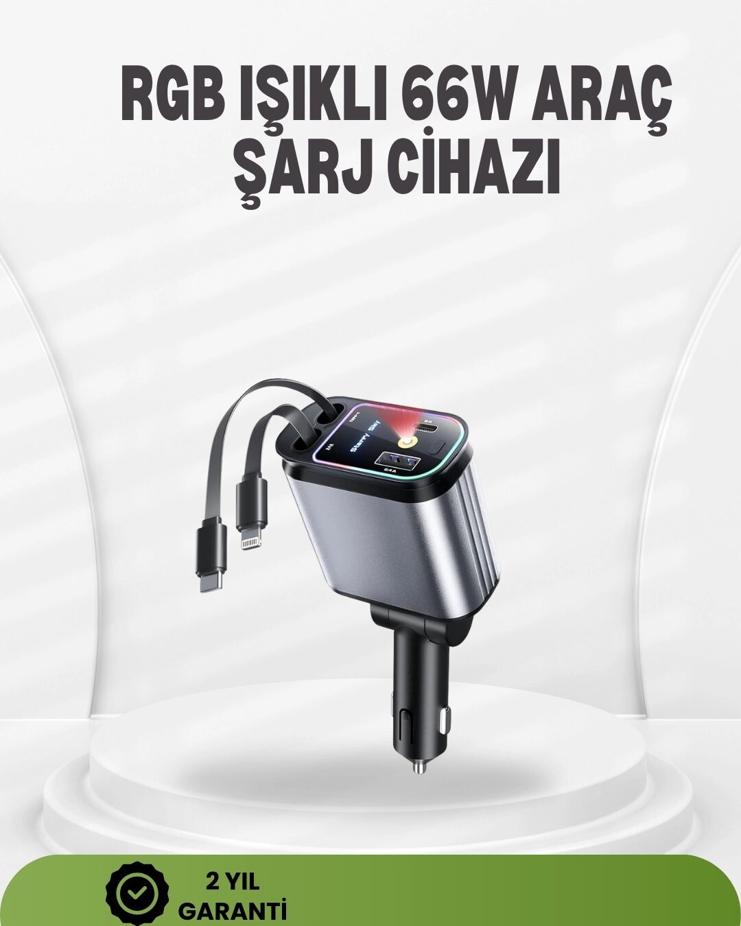 Ford, Opel, Volvo, Skoda Araçlar Için 66W Çoklu Hızlı Şarj Cihazı