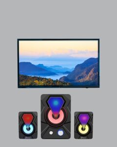 2+1 Rgb LED Işıklı Güçlü Bas Sistemli Bilgisayar Hoparlörü
