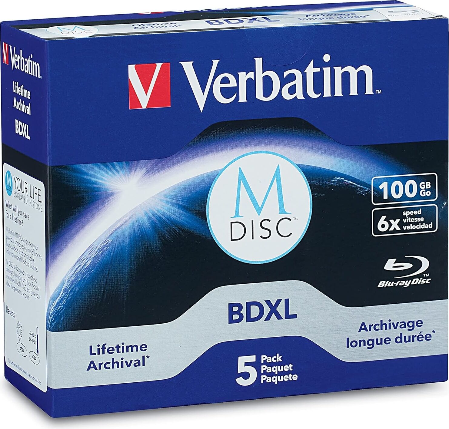 Verbatim 98913 M-Dısc Bd-R Xl 100GB/1-4X, Jewelcase (5 Disk), Mavi