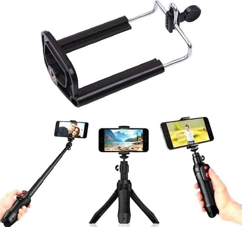 Telefon Tutucu Başlık, Tripod Başlığı, 360 Dönebilen Metal Tripod Mafsalı, Cep Telefon Tutucu, Iphone, , , Uyumlu, Evrensel Tüm Telefonlara Uyumlu Kit