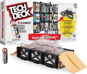 Tech Deck Dönüştürülebilen Oyun ve Sergi Rampa Seti ve Özel Parmak Kaykaylı Taşıma Çantası, 6 Yaşından Büyük Çocuklar Için Oyuncak, Gül Kurusu (Şeffaf)