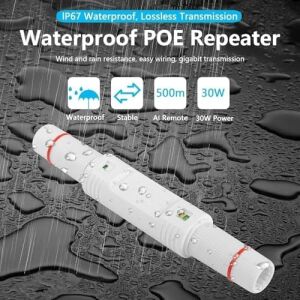 Poe Genişletici, Standart 48V Tekrarlayıcı 10/100MBPS Dış Aydınlatma Koruması Ağ Güçlendirici, Su Geçirmez Esd Seri Izleme Ap Güç Kaynağı Sinyali Ip Kamera Için Tak ve Çalıştır